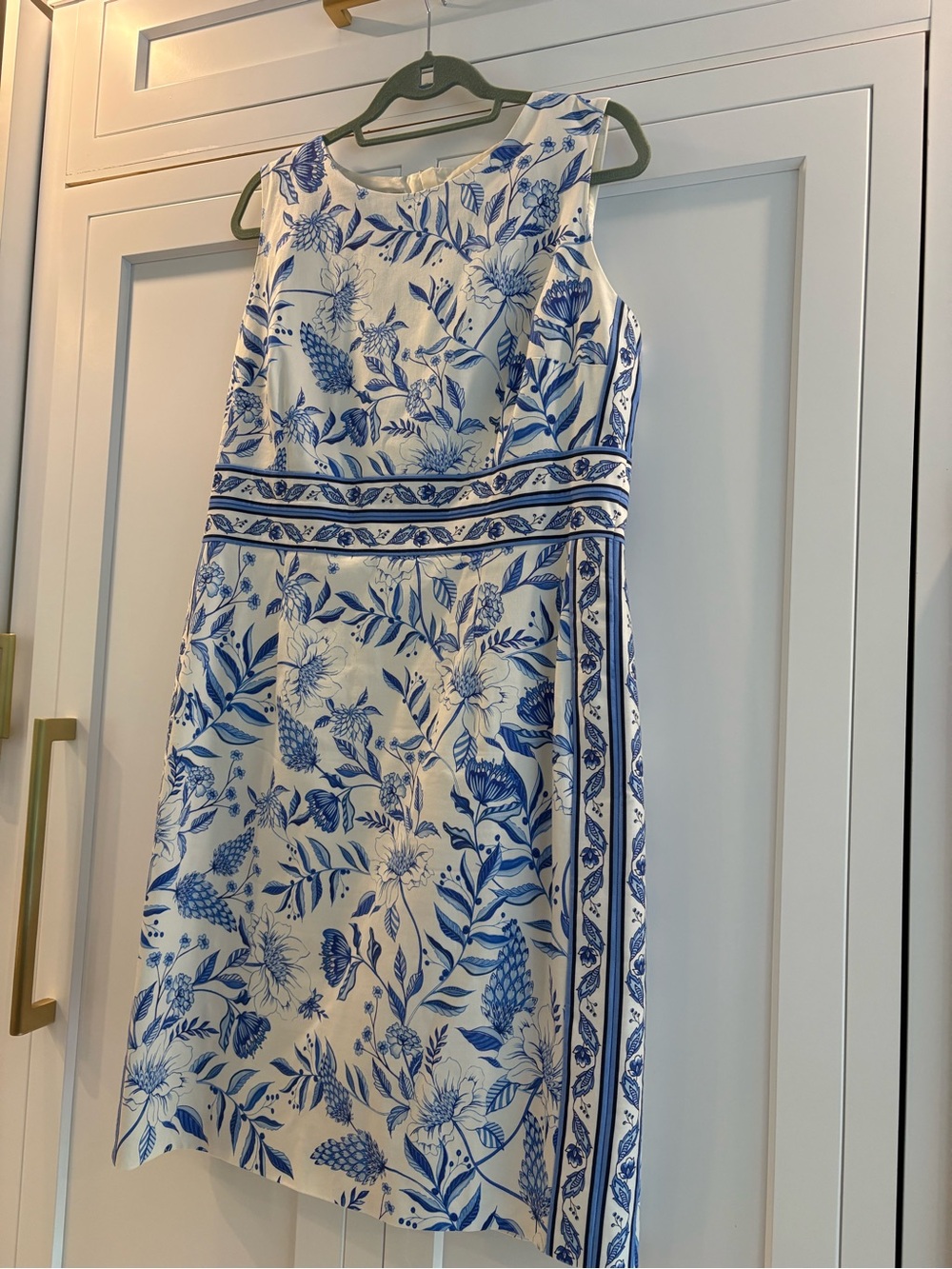 Blue Floral Sleeveless Women's Dress